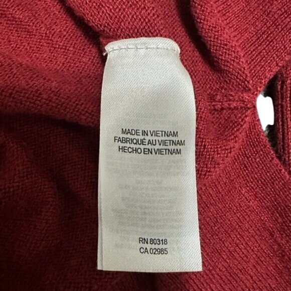 Lucky Brand Red V-Neck Long Sleeve Sweater Womens XL Cotton Blend - Picture 4 of 6